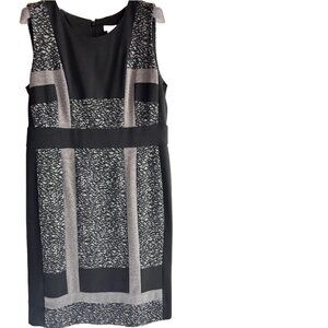 Chico's Sleeveless Sheath Dress Size 8/10/M Black & Grey